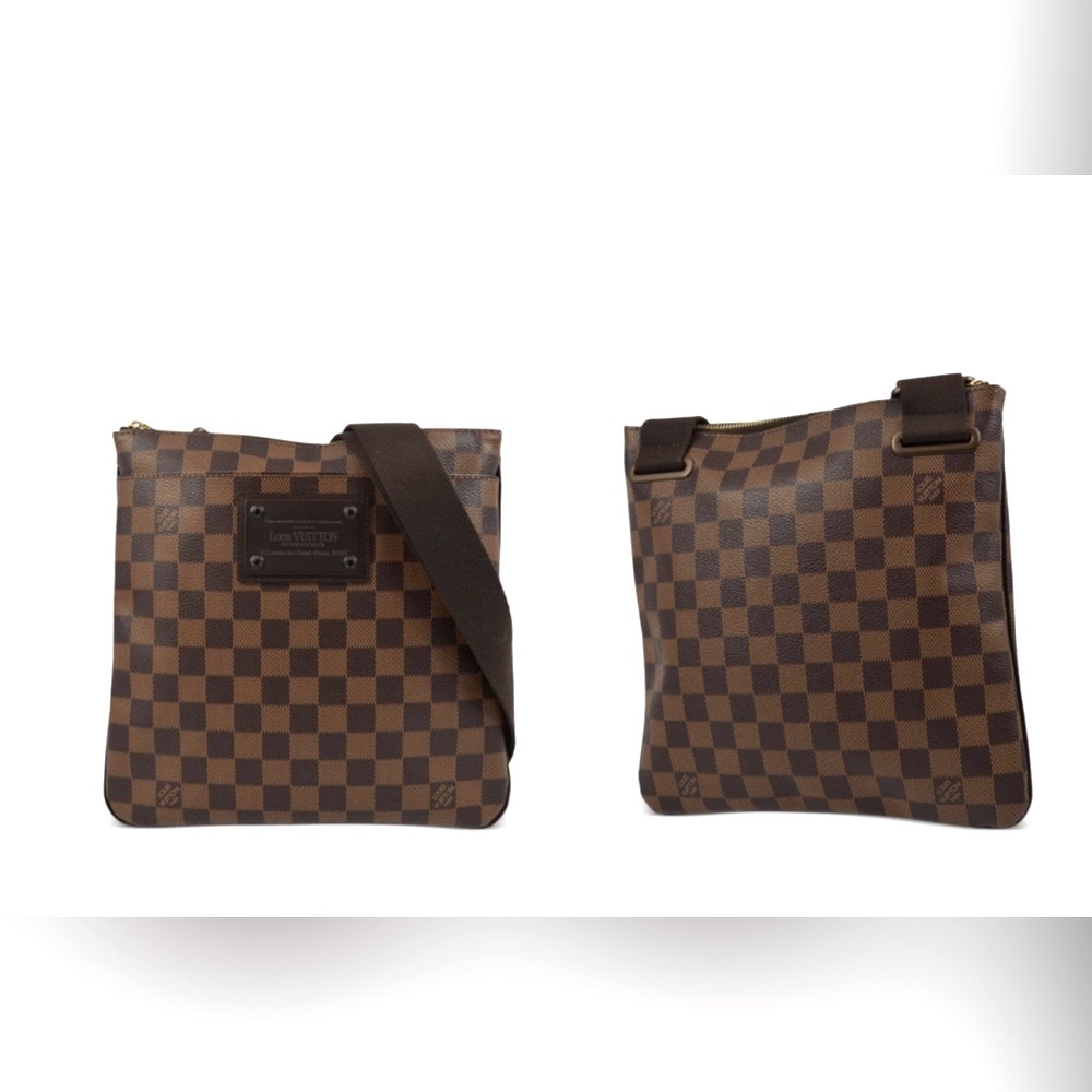 Cert.Authentic Louis Vuitton Damier Brooklyn Crossbody/Shoulder bag Adj. strap